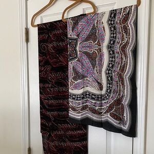 Colorful Paisley and Script Scarves